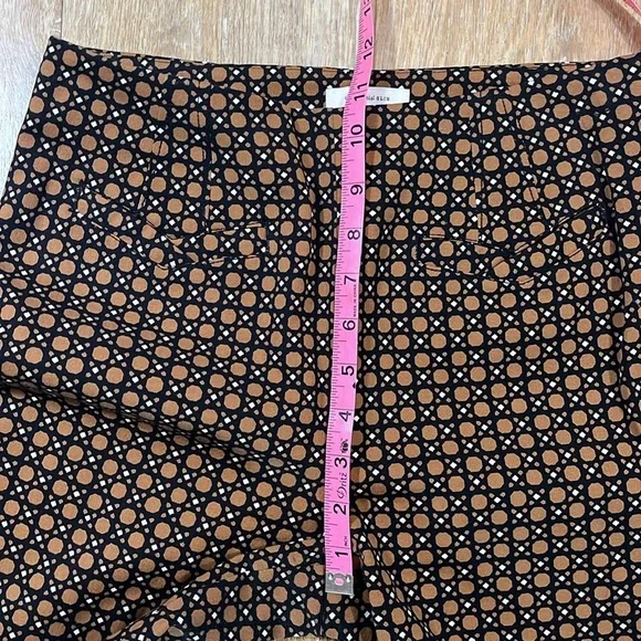 Anthropologie Essential Slim Trouser Pant Brown Motif Women's Size 2 Like New - Picture 12 of 15